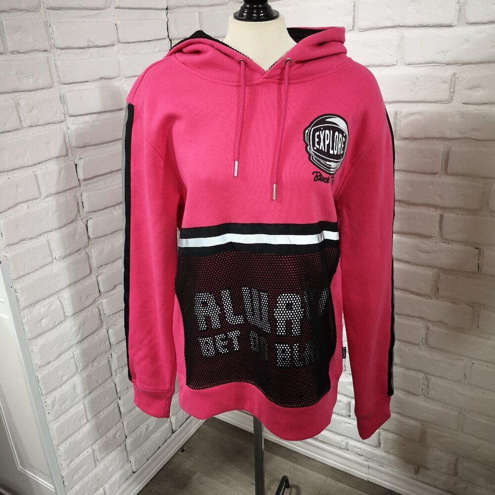 NWOT Black Pike Adult Size Large fleece Lined Explore Hot Pink w/ Black Hoodie